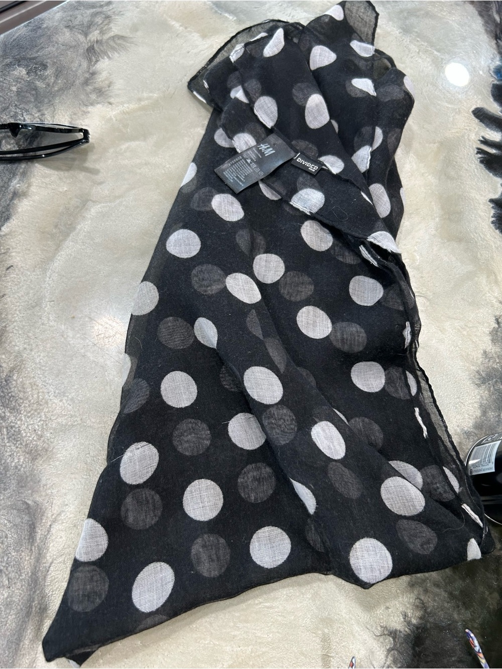 H&M Black Dress with White Polka Dots